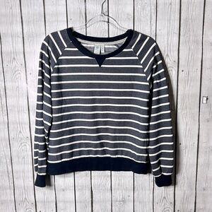 Aventura striped organic cotton blend sweater size Medium